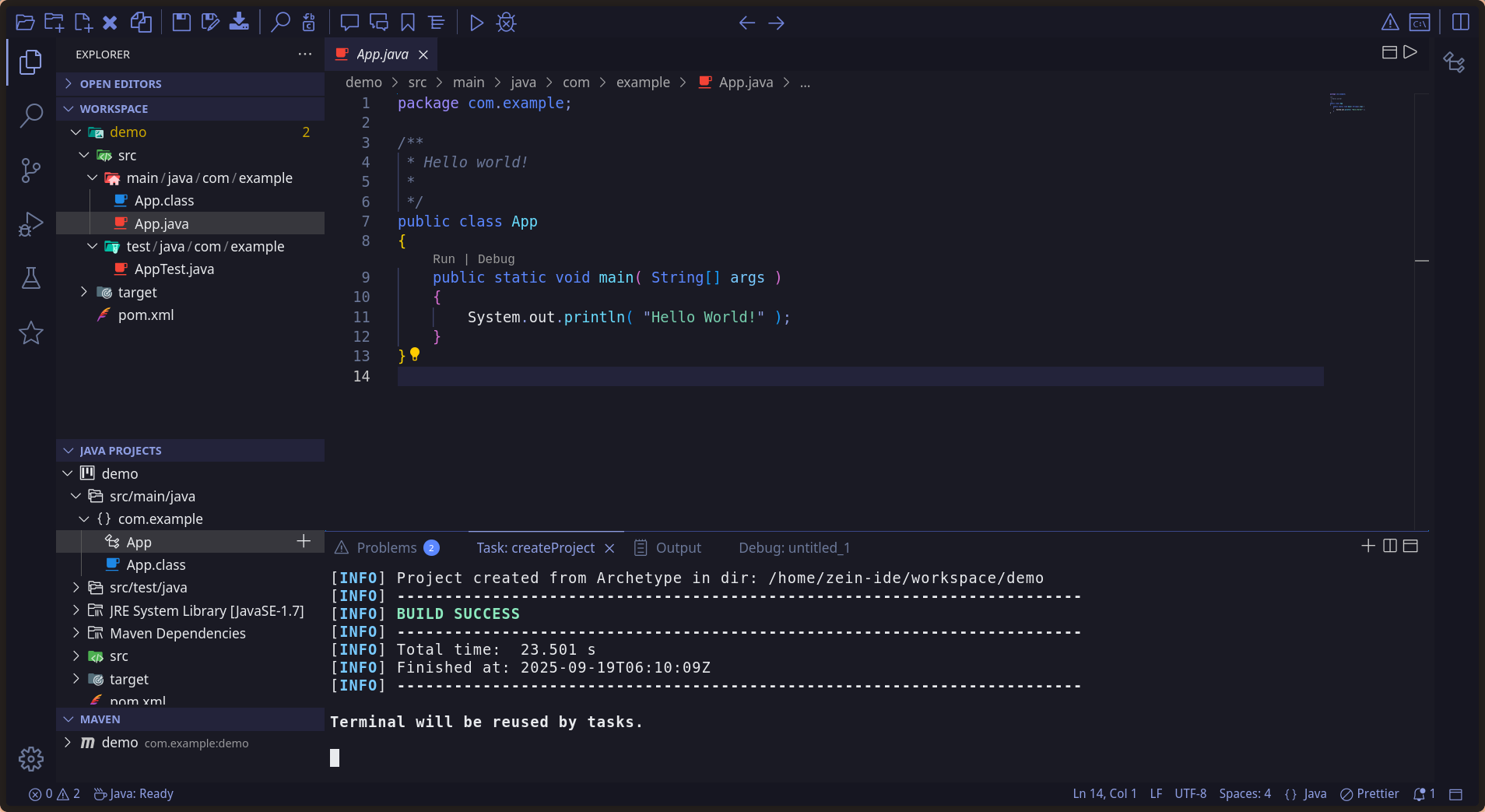 Zein IDE Interface