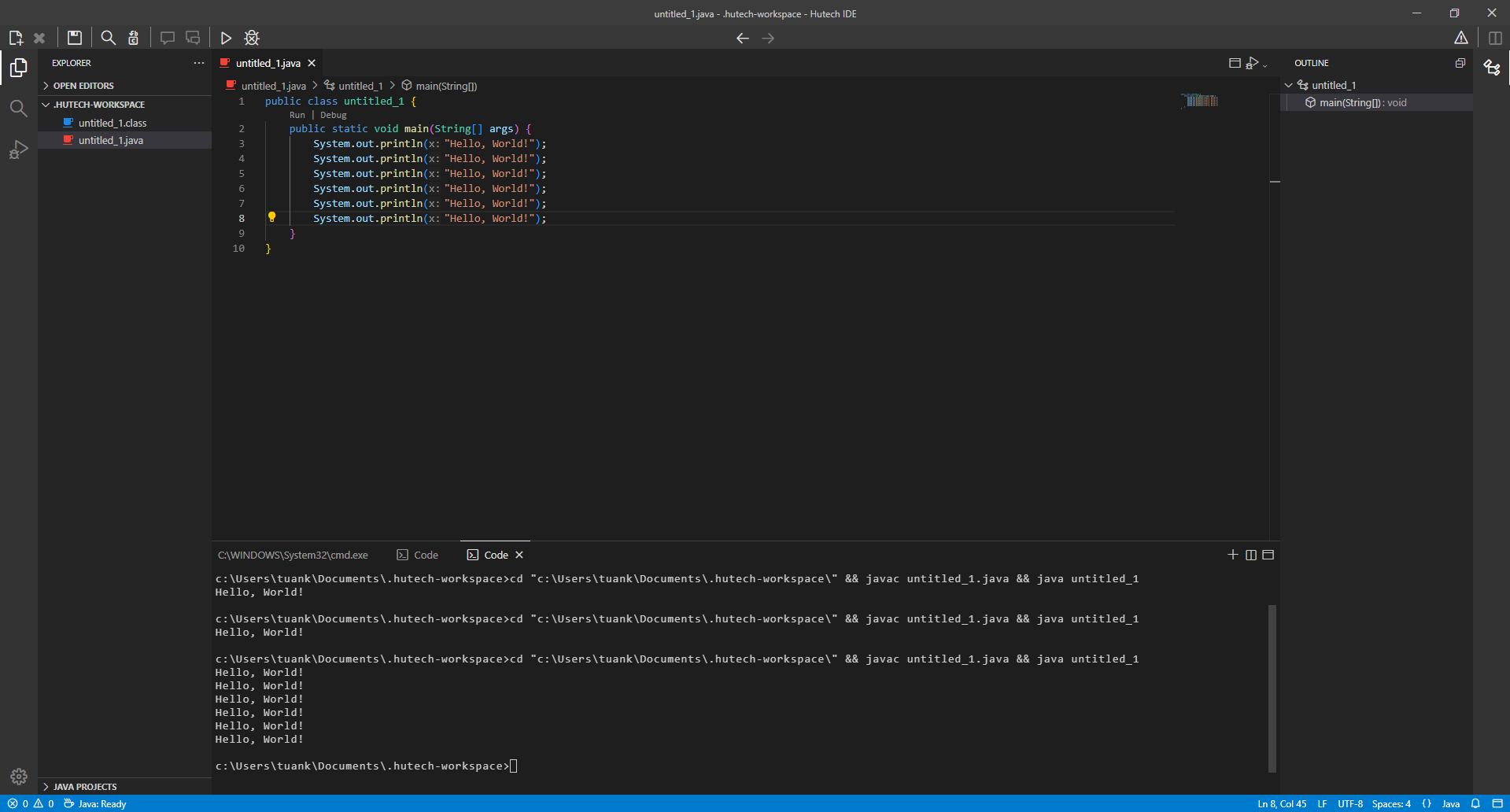 Hutech IDE screenshot